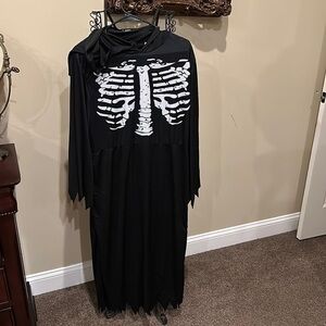 Skeleton dress Halloween Costume Scary Dress Up Bone size 10-12